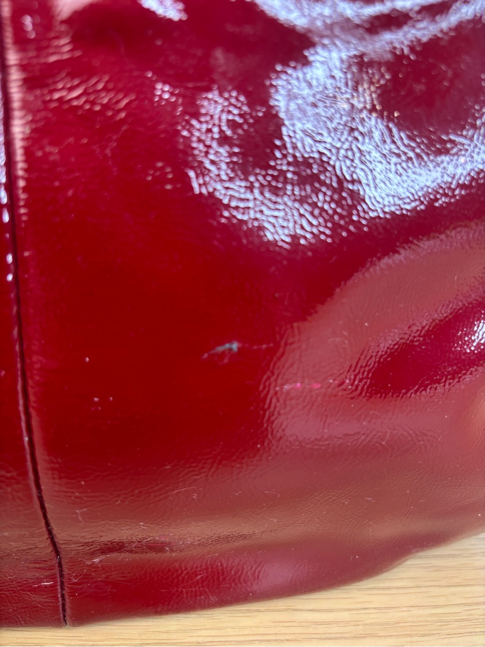Vintage Coach Soho Deep Red Patent Leather Hobo Shoulder Bag w/Scarf 19703 - Picture 16 of 16